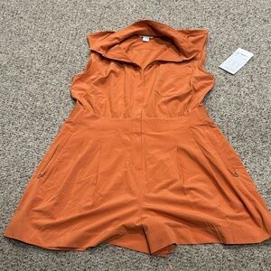 Athleta Orange Sleeveless Romper